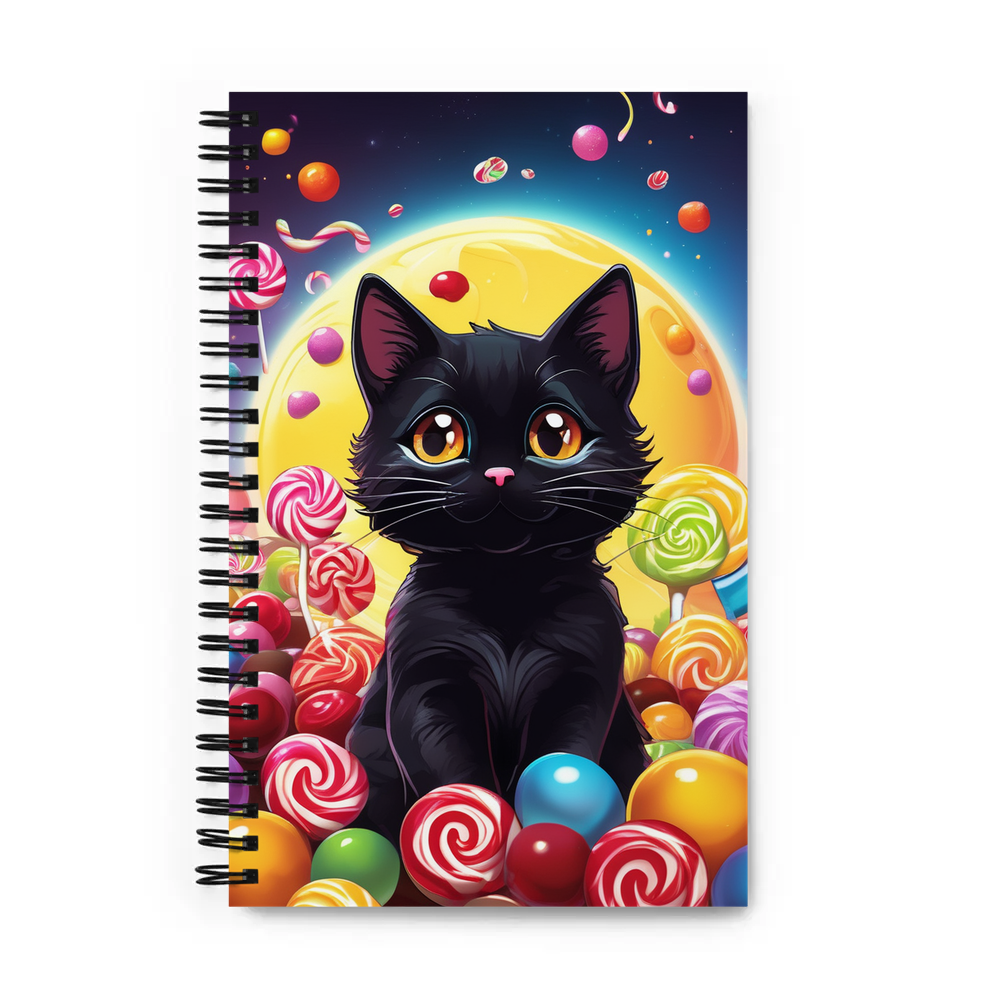 PugMug Custom Black Companion Cat Spiral Notebook