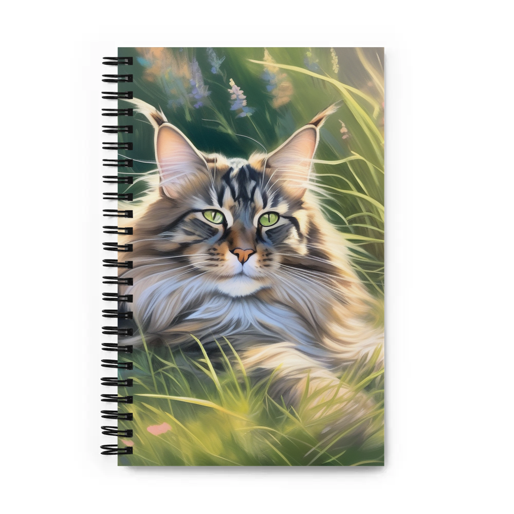 PugMug Custom Tabby Maine Coon Cat Spiral Notebook