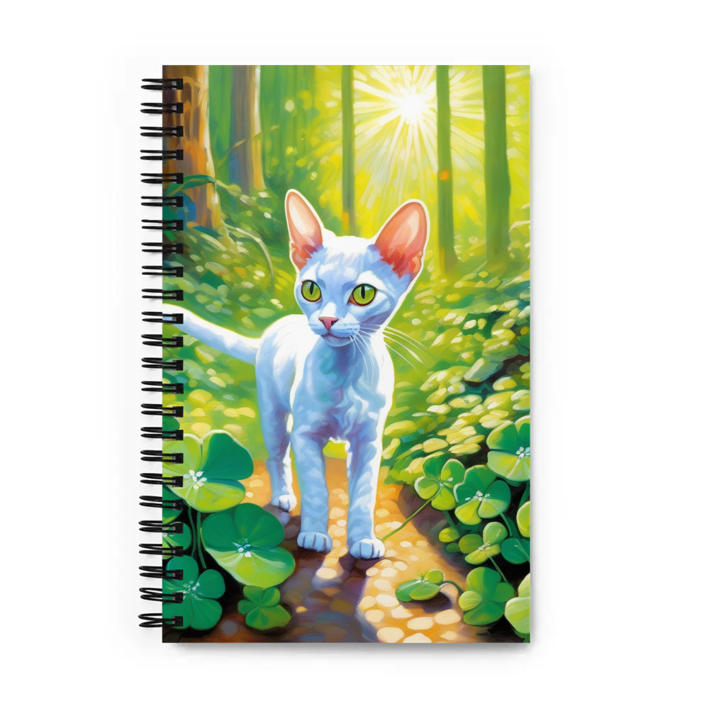 PugMug Custom White Devon Rex Cat Spiral Notebook