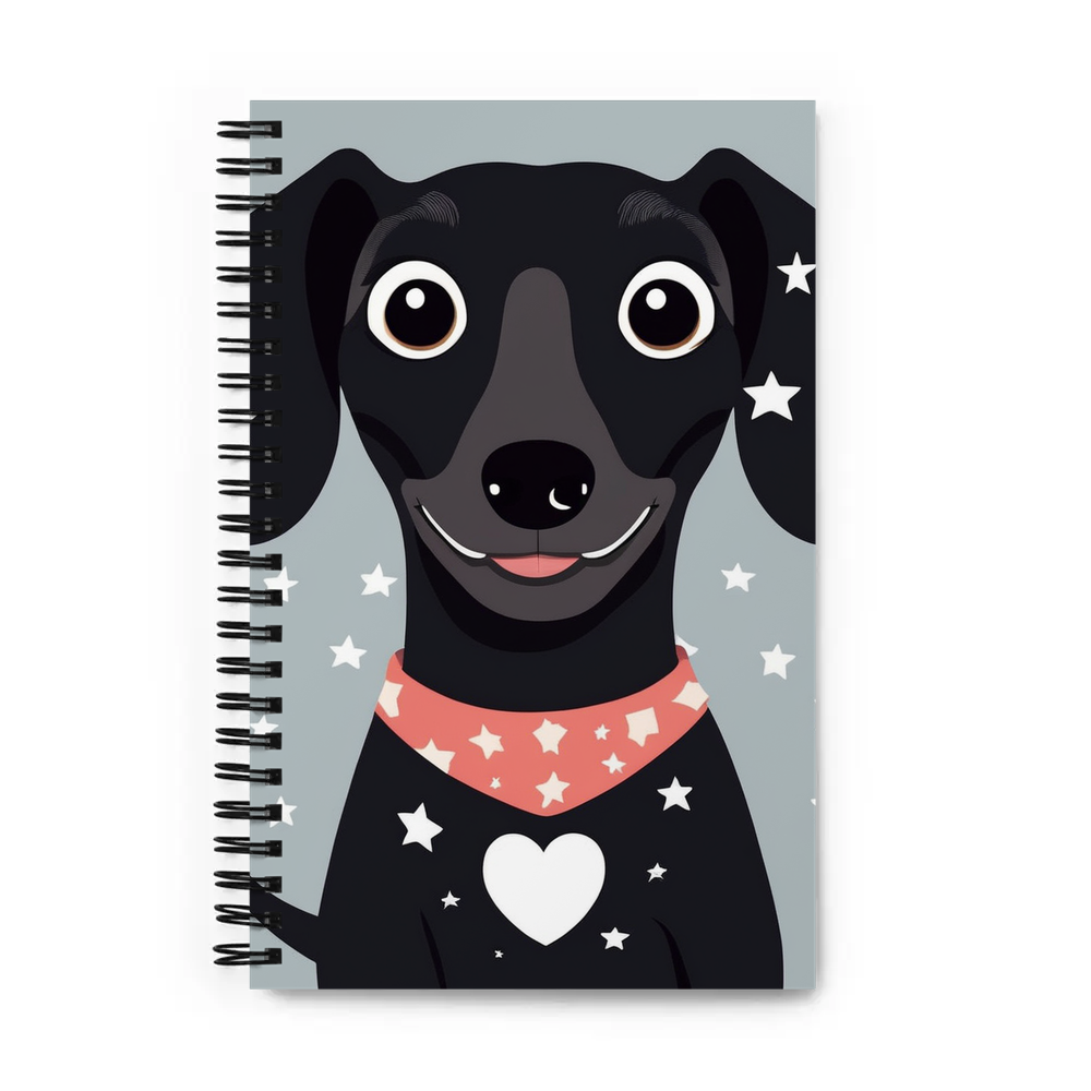 PugMug Custom Black Dachshund Spiral Notebook