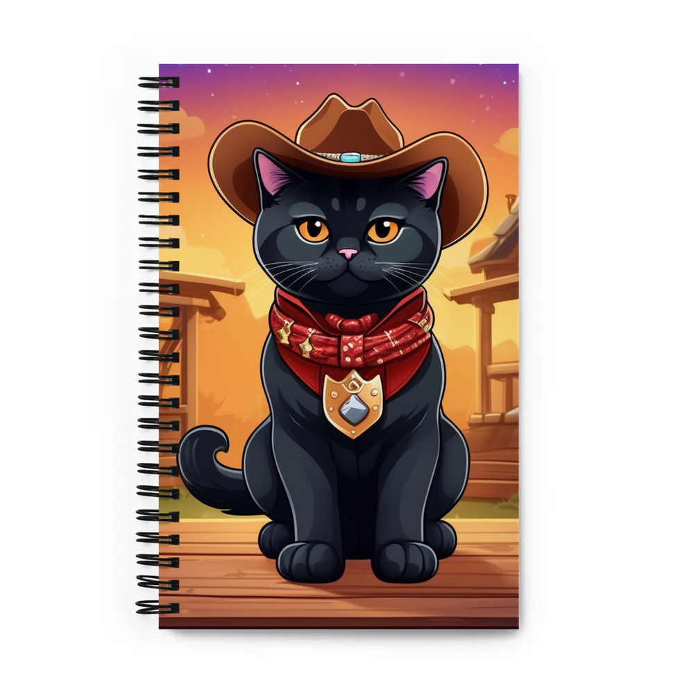 PugMug Custom Black British Shorthair Cat Spiral Notebook