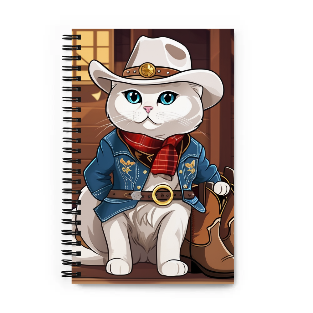 PugMug Custom White Scottish Fold Cat Spiral Notebook