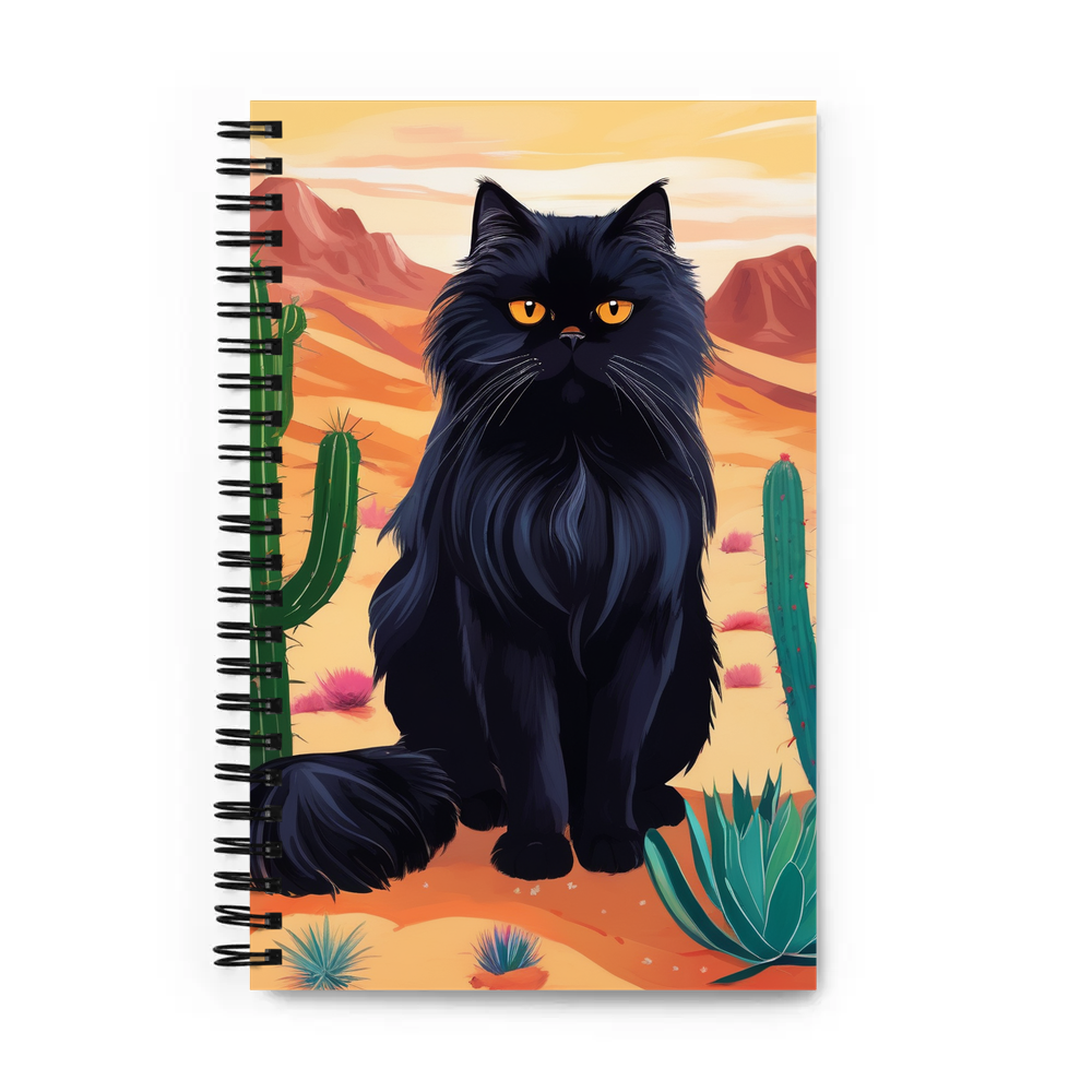 PugMug Custom Black Persian Cat Spiral Notebook