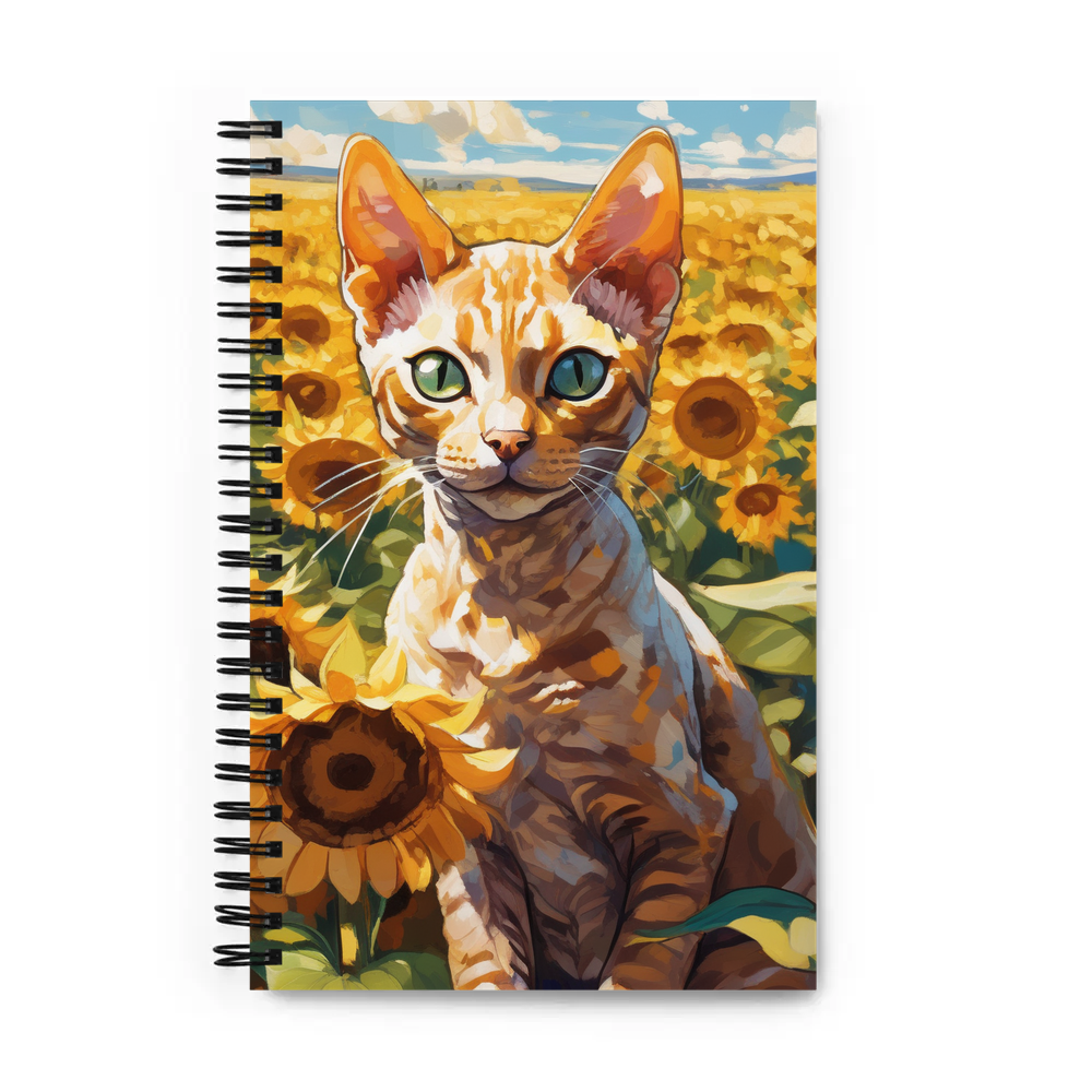 PugMug Custom Tabby Devon Rex Cat Spiral Notebook