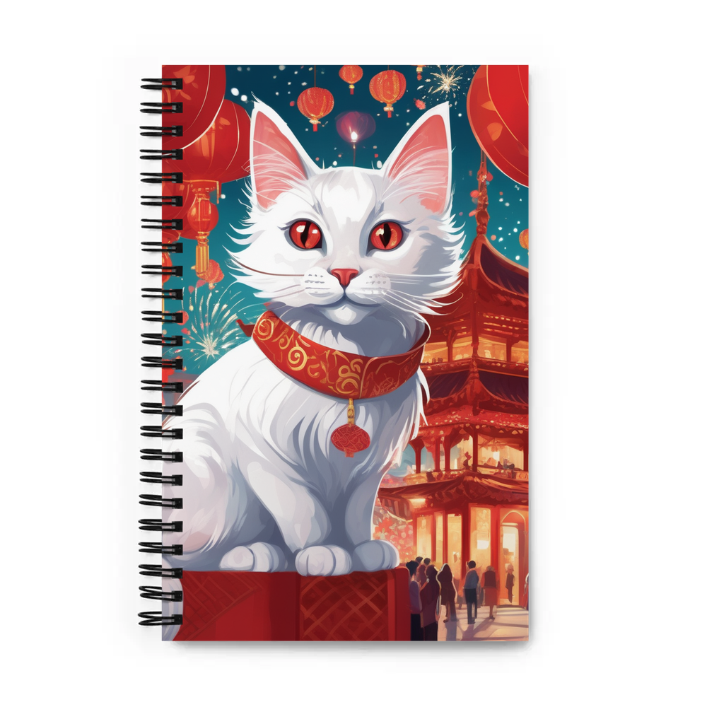 PugMug Custom White Companion Cat Spiral Notebook