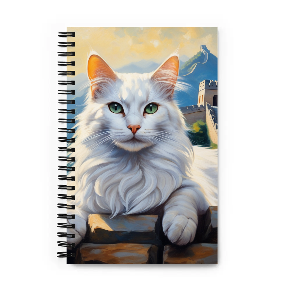 PugMug Custom White Companion Cat Spiral Notebook