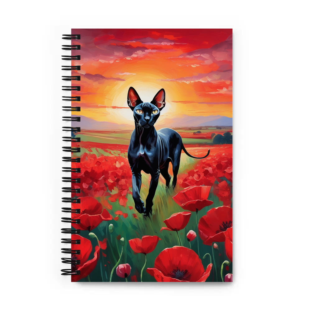 PugMug Custom Black Sphynx Cat Spiral Notebook