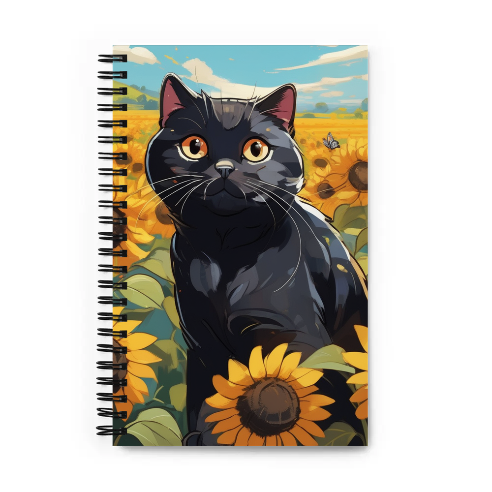 PugMug Custom Black Scottish Fold Cat Spiral Notebook