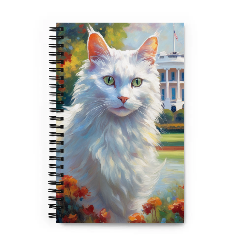 PugMug Custom White Companion Cat Spiral Notebook
