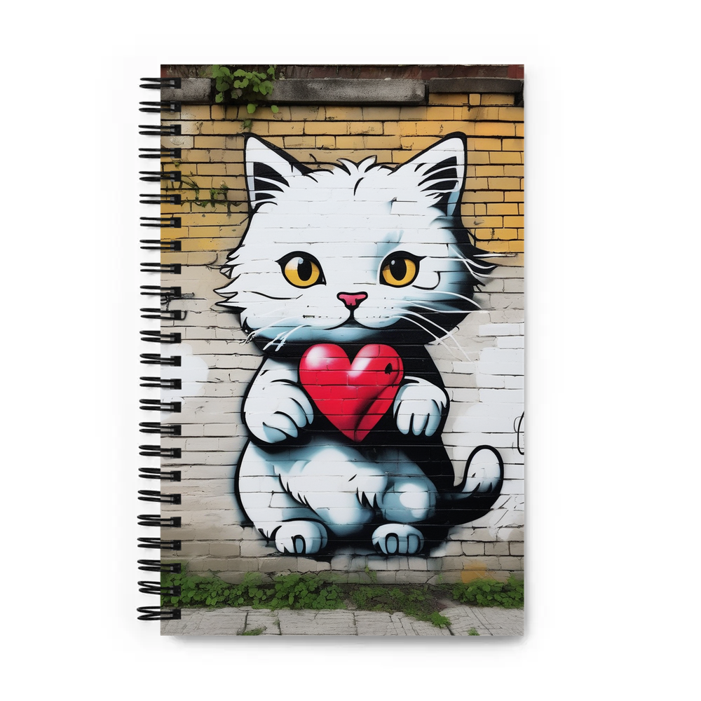 PugMug Custom White Companion Cat Spiral Notebook