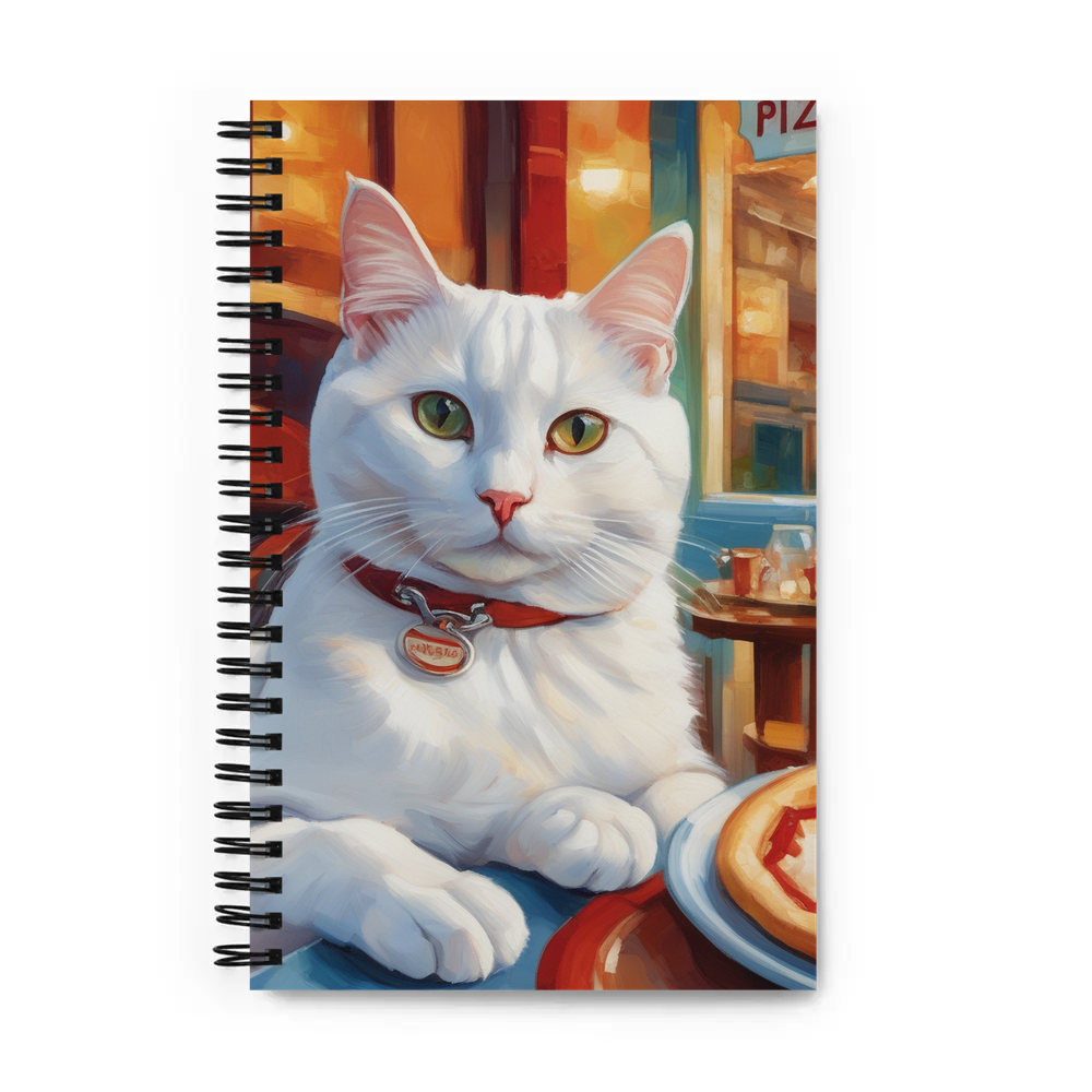 PugMug Custom White Companion Cat Spiral Notebook