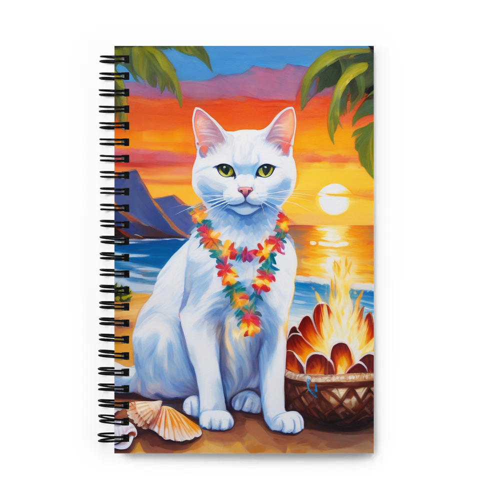 PugMug Custom White Companion Cat Spiral Notebook