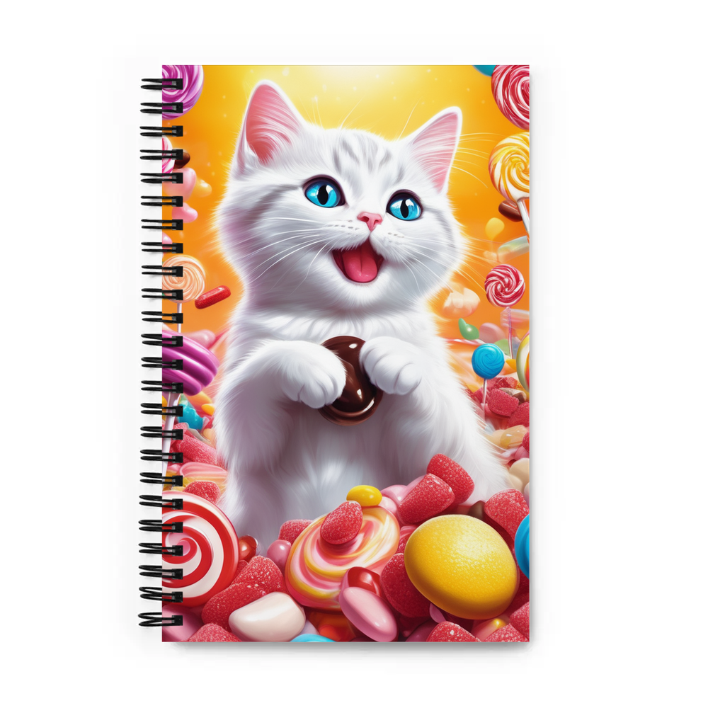 PugMug Custom White Companion Cat Spiral Notebook