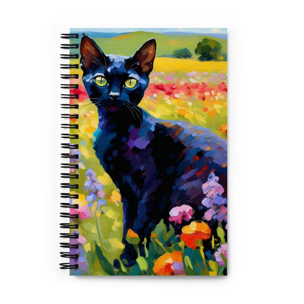 PugMug Custom Black Devon Rex Cat Spiral Notebook