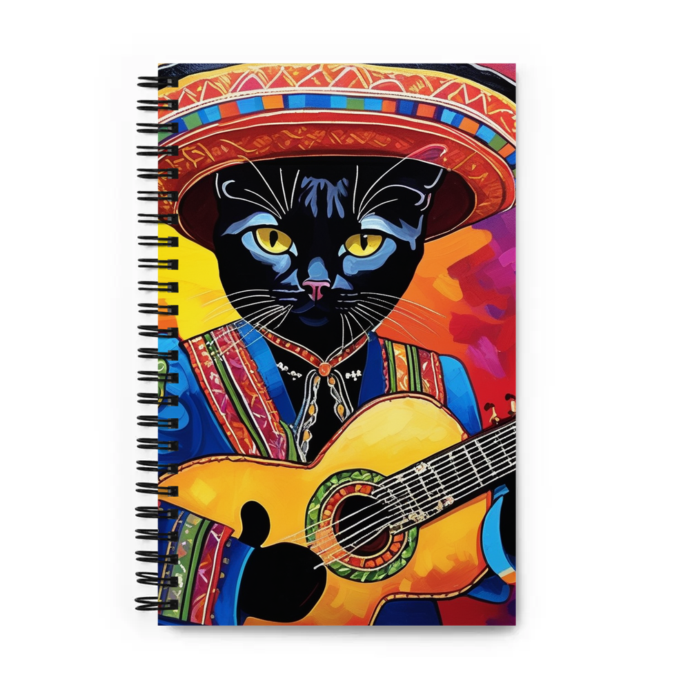 PugMug Custom Black Devon Rex Cat Spiral Notebook