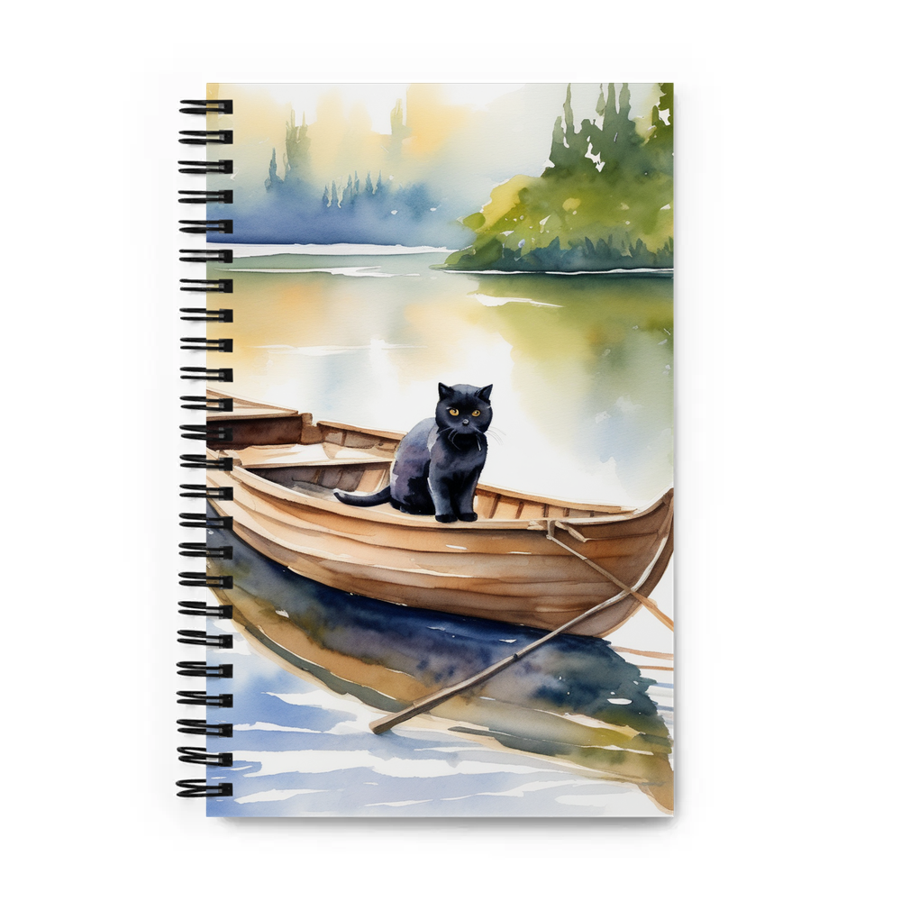 PugMug Custom Black Scottish Fold Cat Spiral Notebook