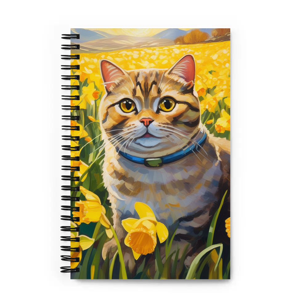 PugMug Custom Tabby Scottish Fold Cat Spiral Notebook