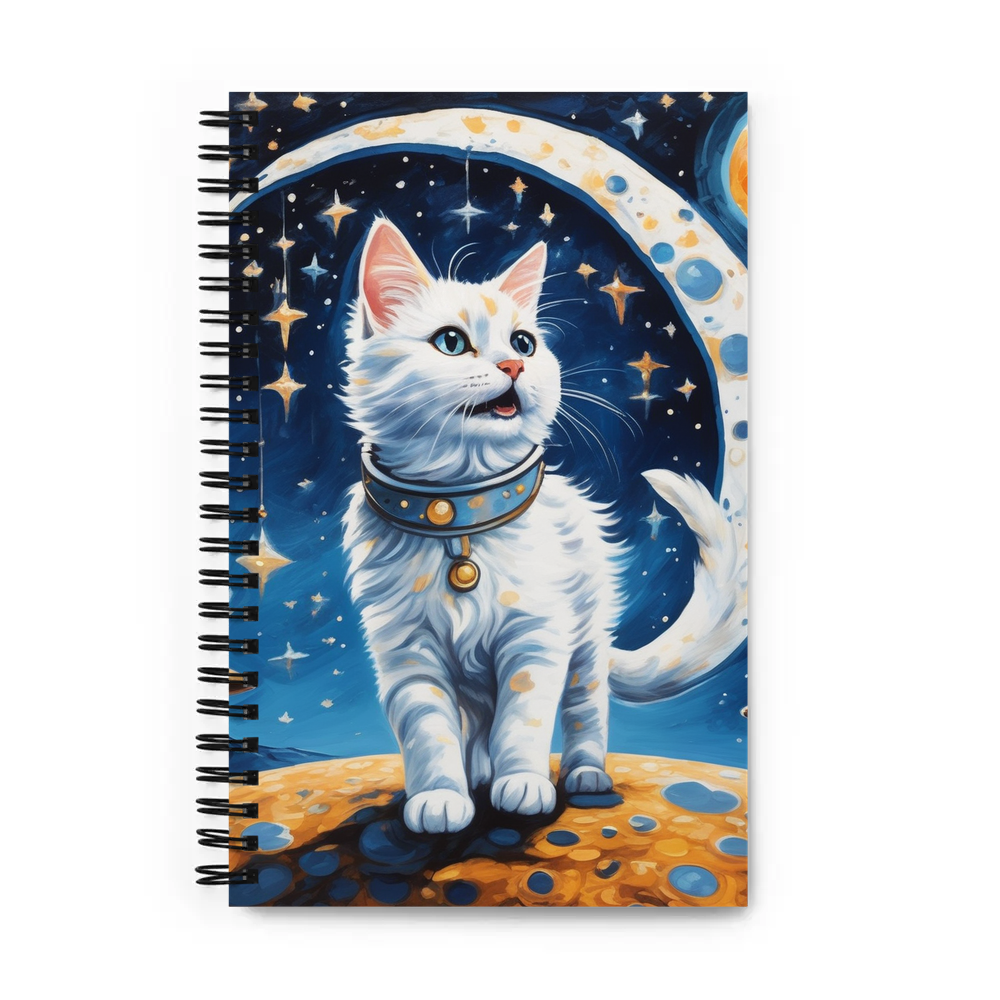 PugMug Custom White Companion Cat Spiral Notebook
