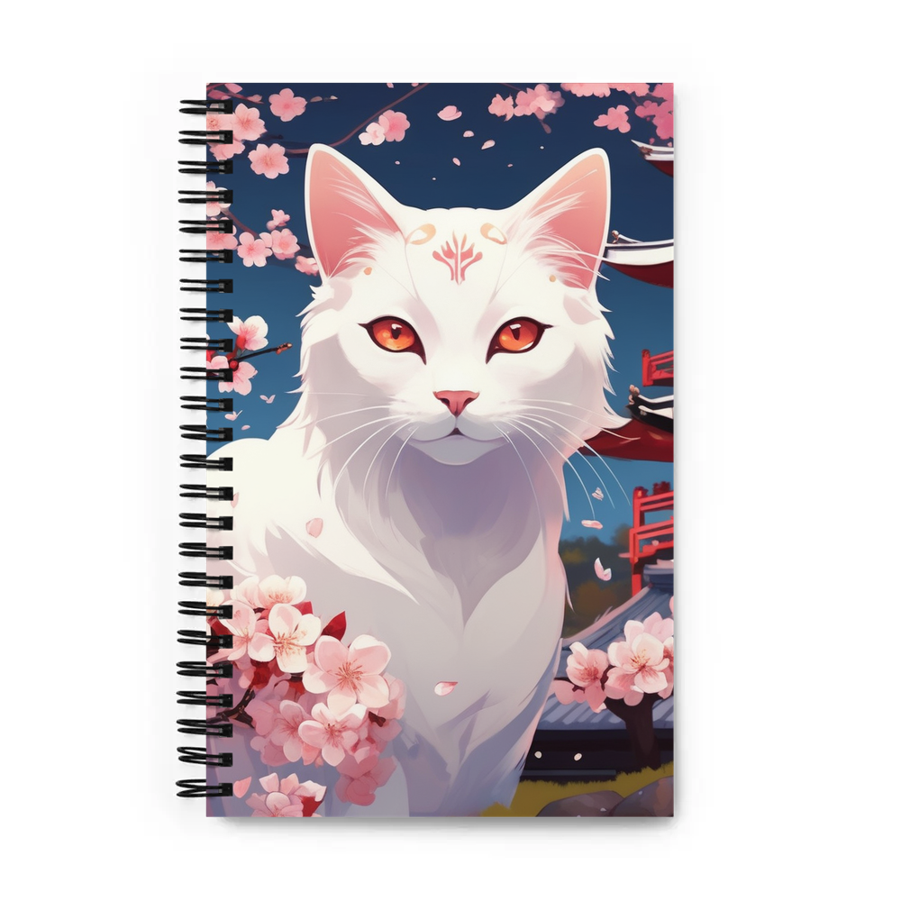 PugMug Custom White Companion Cat Spiral Notebook
