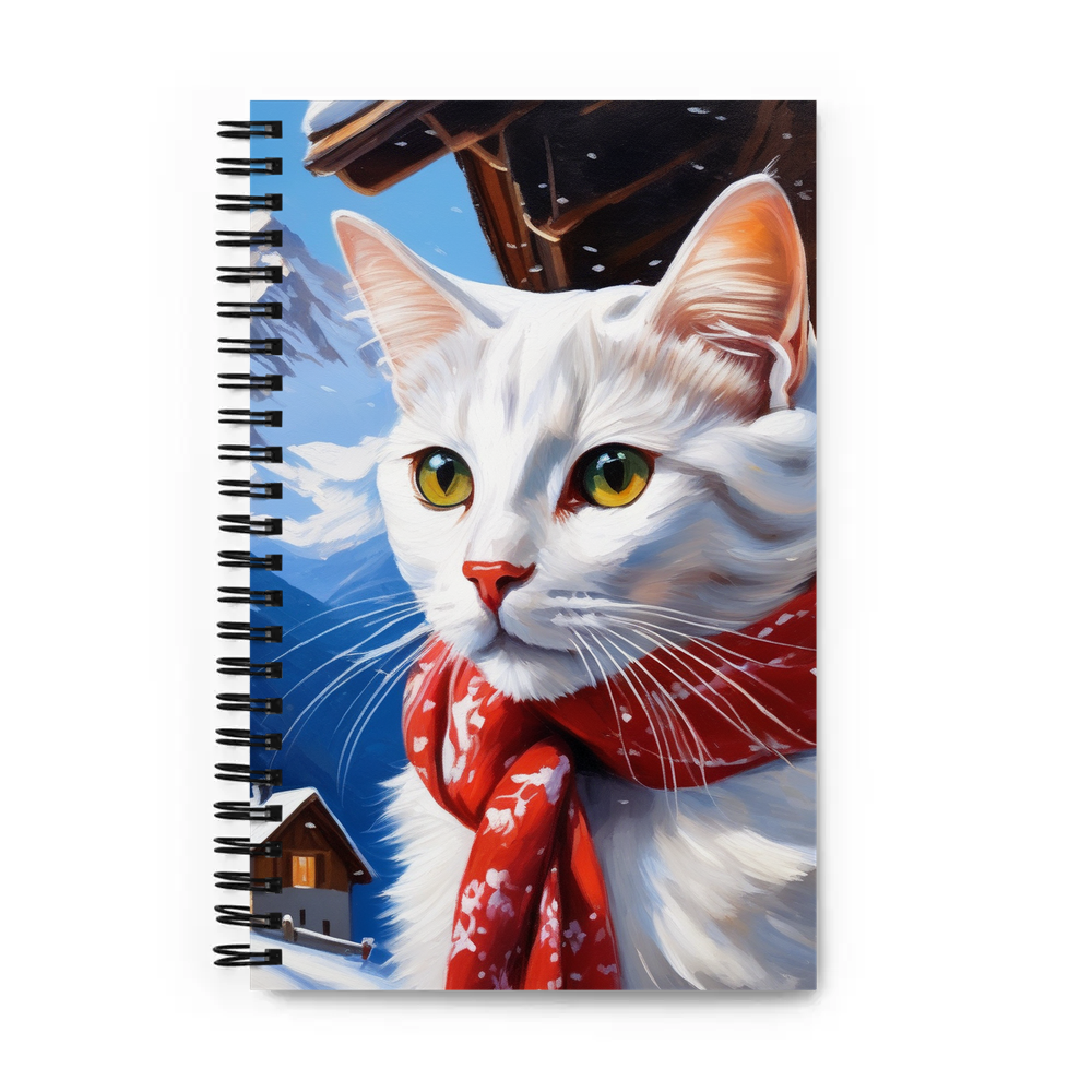 PugMug Custom White Companion Cat Spiral Notebook