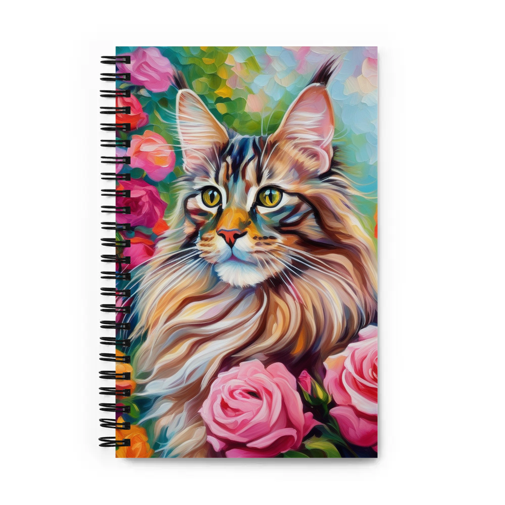 PugMug Custom Tabby Maine Coon Cat Spiral Notebook