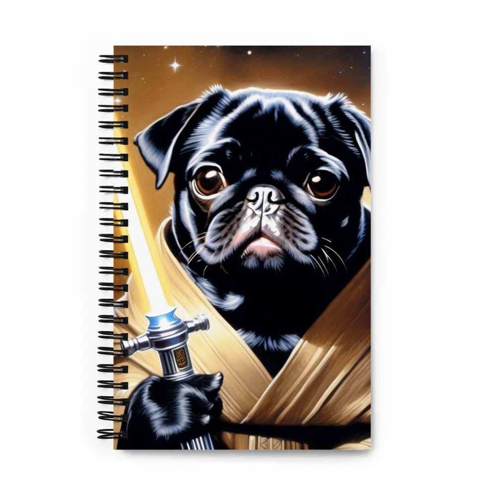 PugMug Custom Black Pug Spiral Notebook