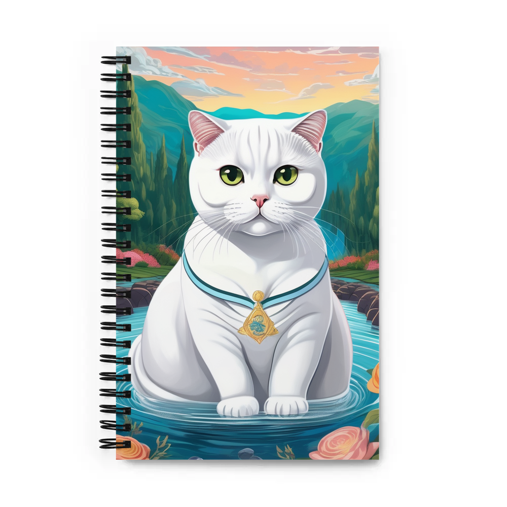 PugMug Custom White Scottish Fold Cat Spiral Notebook