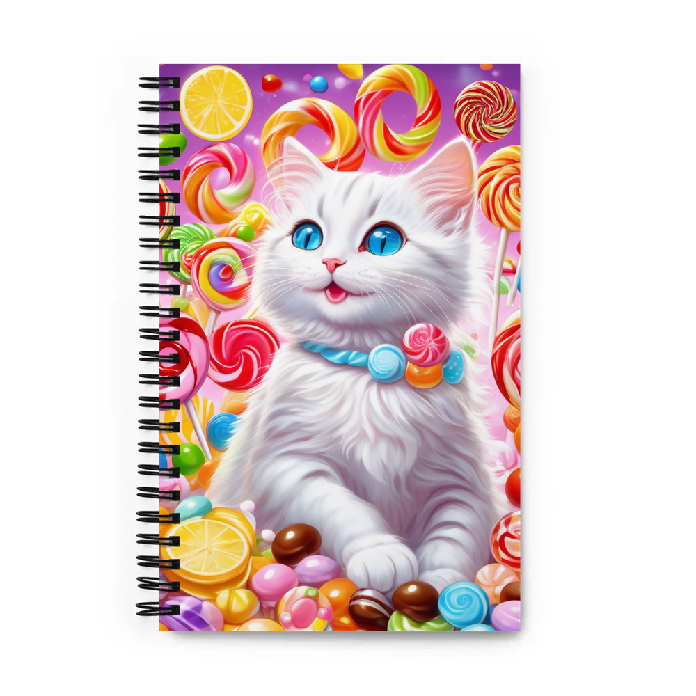 PugMug Custom White Companion Cat Spiral Notebook