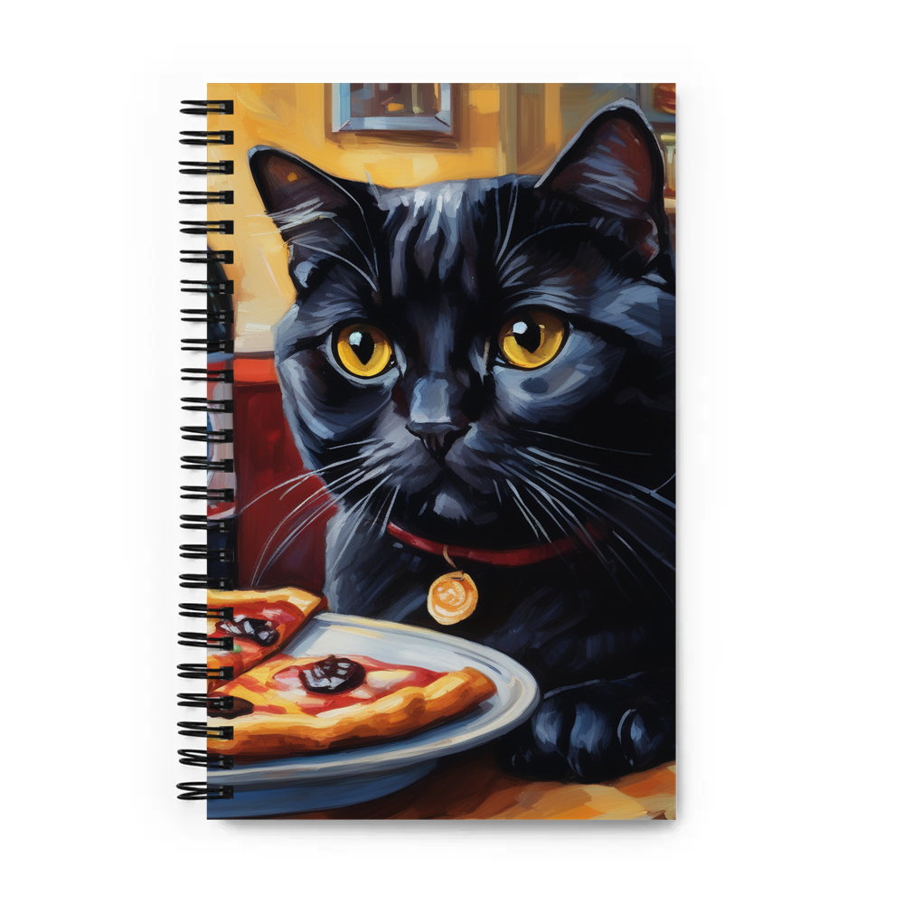 PugMug Custom Black Scottish Fold Cat Spiral Notebook