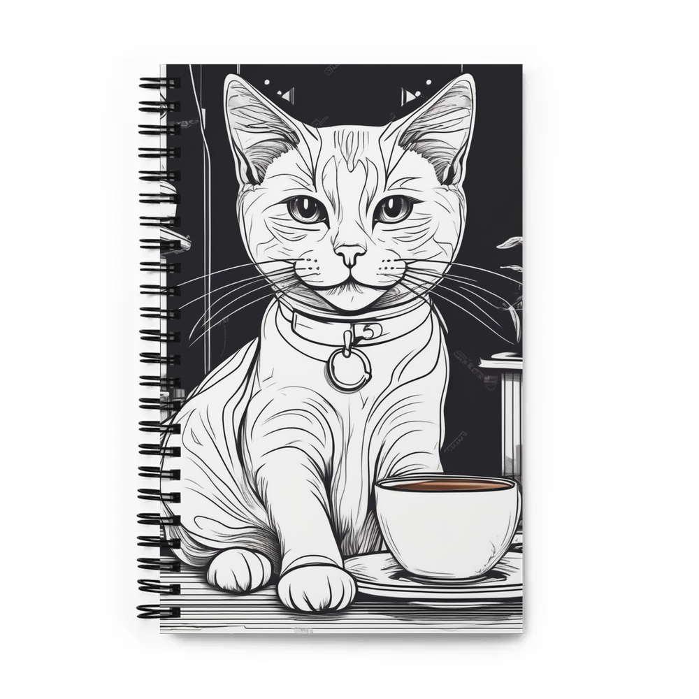 PugMug Custom White Companion Cat Spiral Notebook