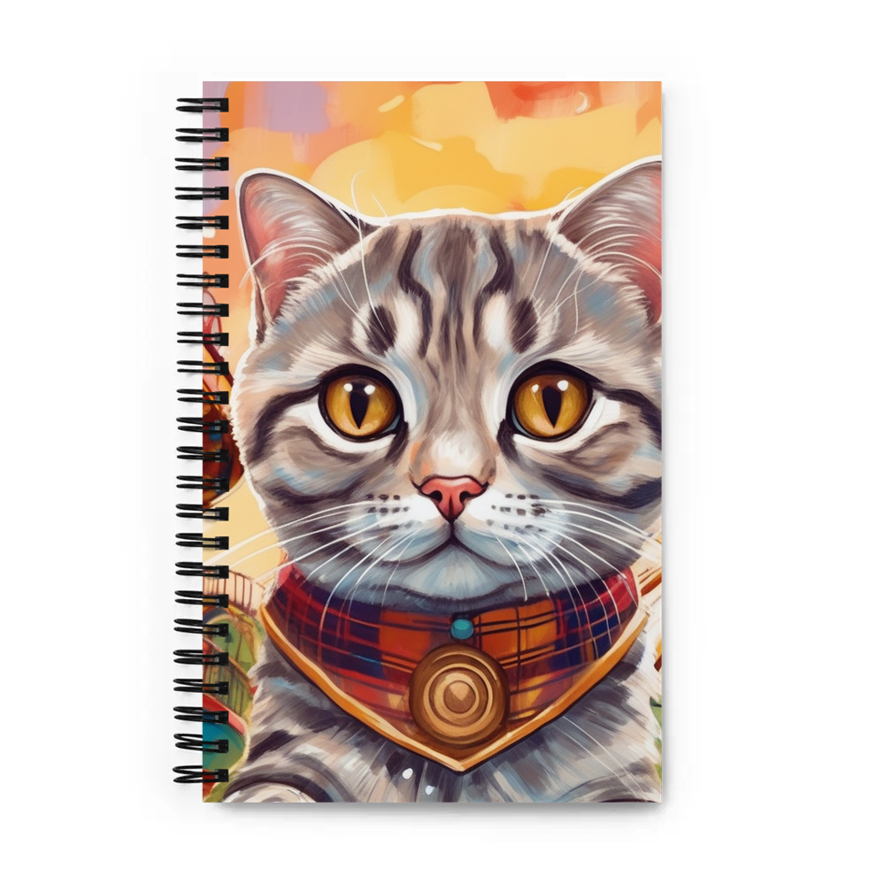 PugMug Custom Tabby Scottish Fold Cat Spiral Notebook