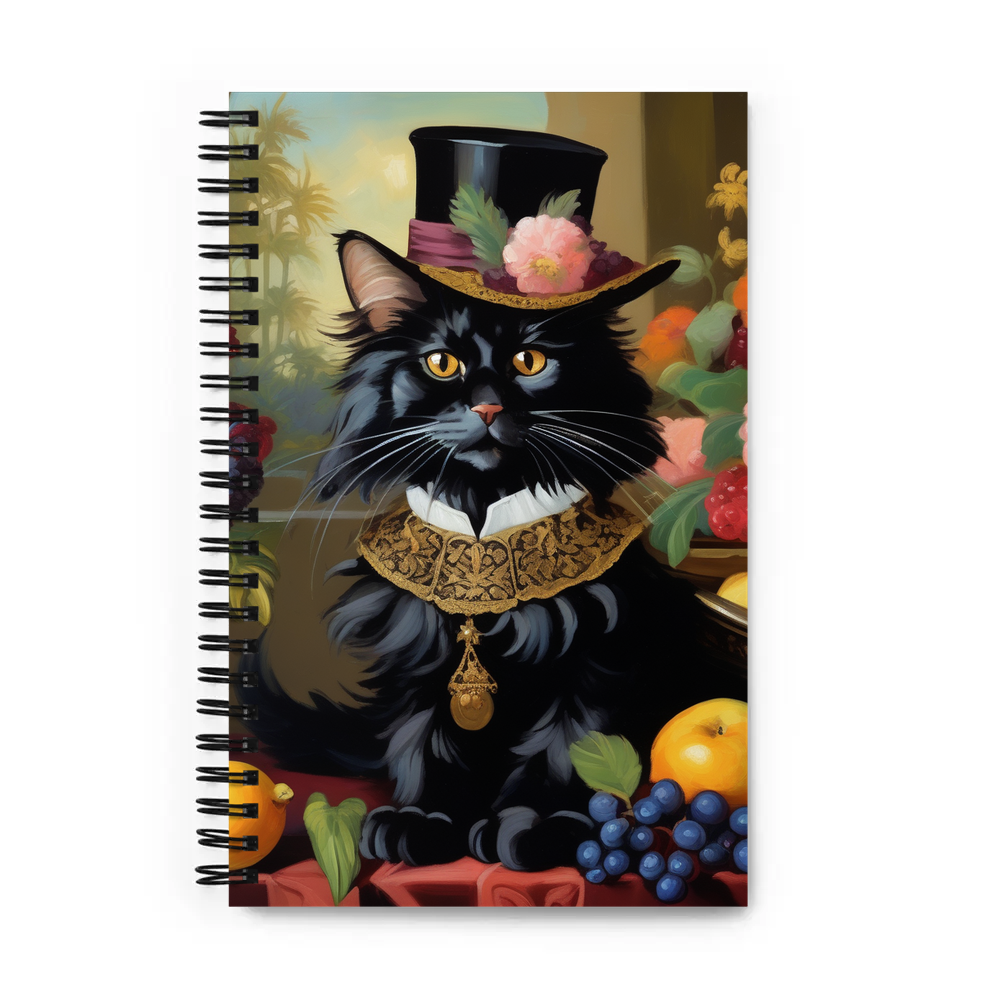 PugMug Custom Black Maine Coon Cat Spiral Notebook
