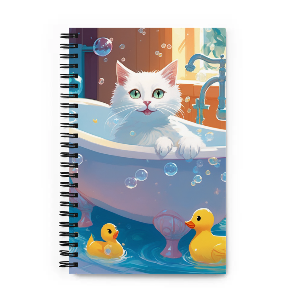 PugMug Custom White Companion Cat Spiral Notebook