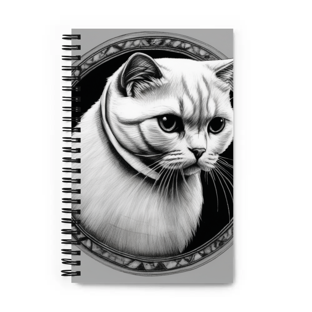 PugMug Custom White Scottish Fold Cat Spiral Notebook