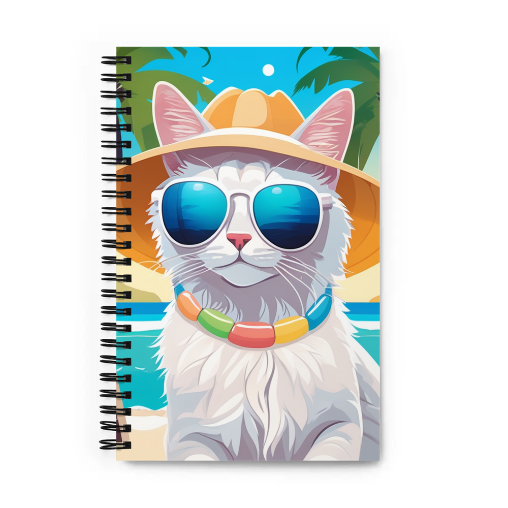 PugMug Custom White Companion Cat Spiral Notebook