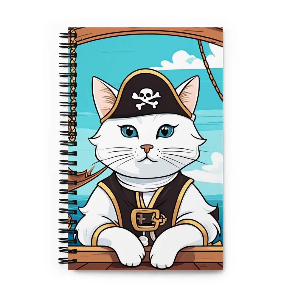 PugMug Custom White Companion Cat Spiral Notebook