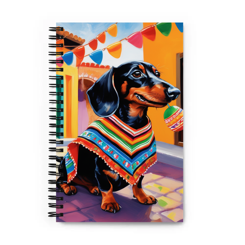 PugMug Custom Black Dachshund Spiral Notebook