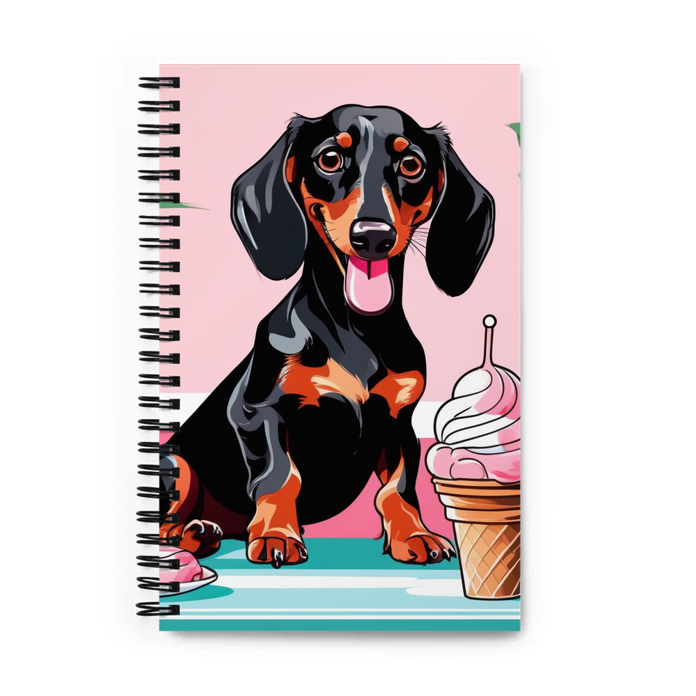 PugMug Custom Black Dachshund Spiral Notebook