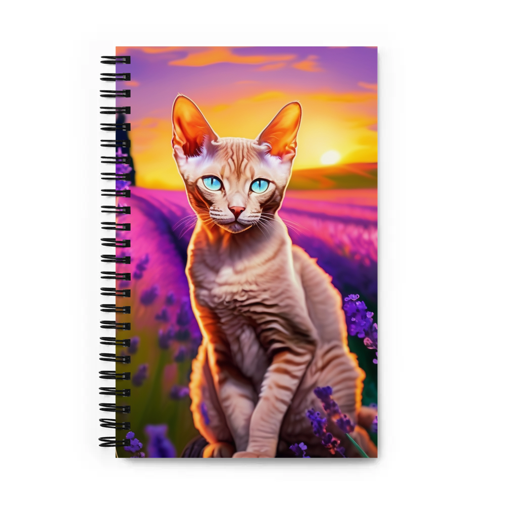 PugMug Custom Tabby Devon Rex Cat Spiral Notebook