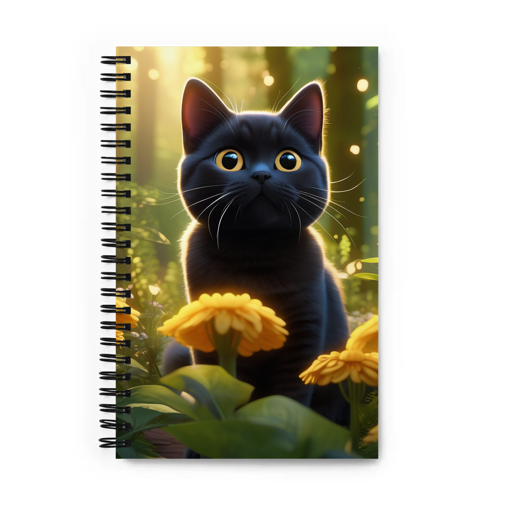 PugMug Custom Black British Shorthair Cat Spiral Notebook