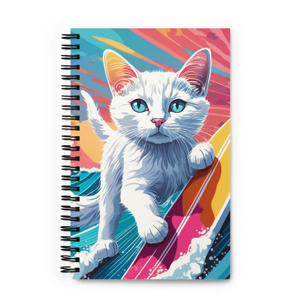 PugMug Custom White Companion Cat Spiral Notebook