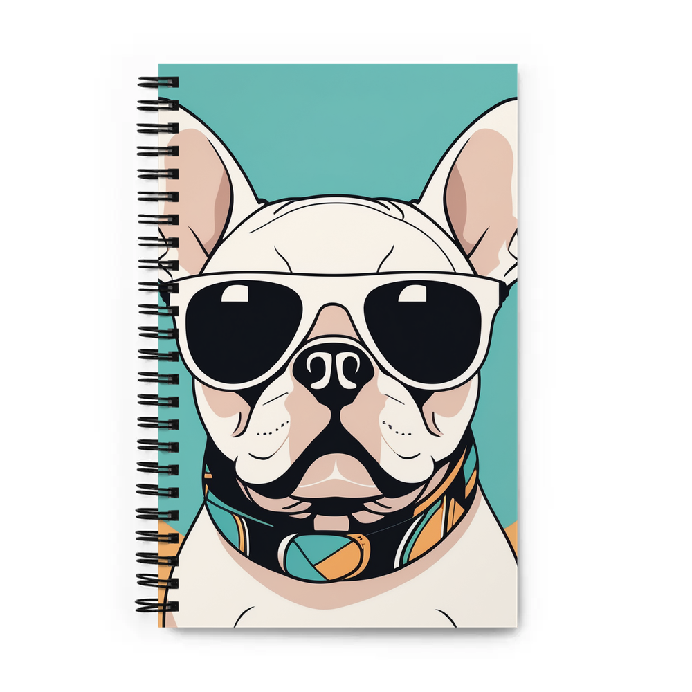PugMug Custom White French Bulldog Spiral Notebook