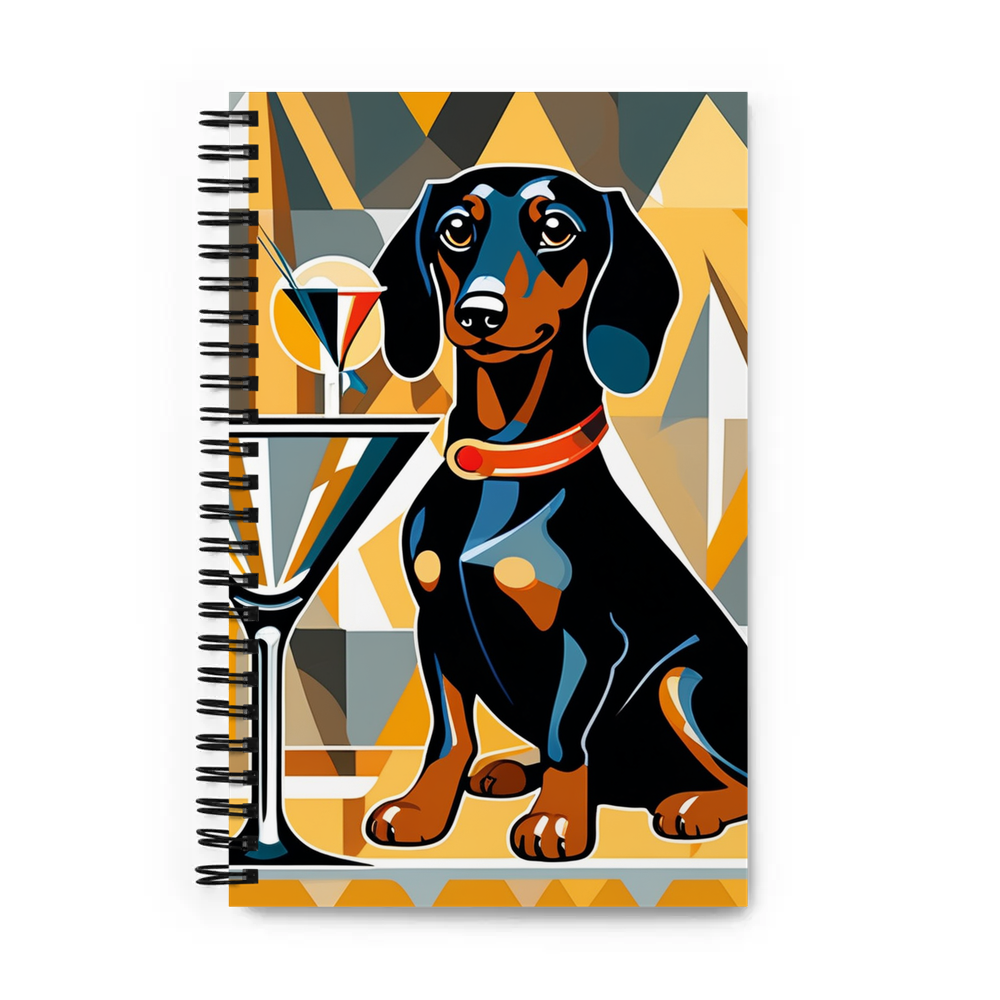 PugMug Custom Black Dachshund Spiral Notebook