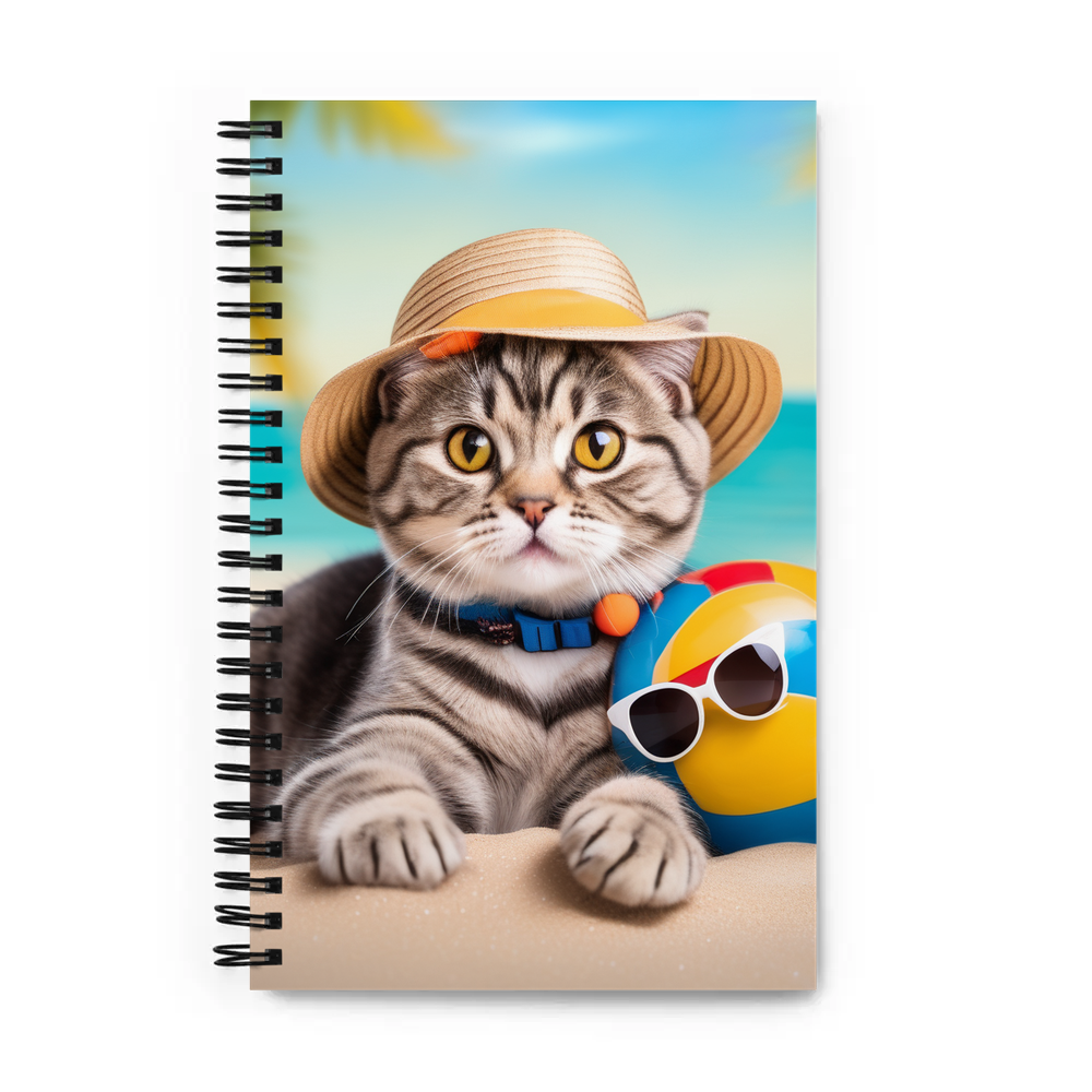 PugMug Custom Tabby Scottish Fold Cat Spiral Notebook