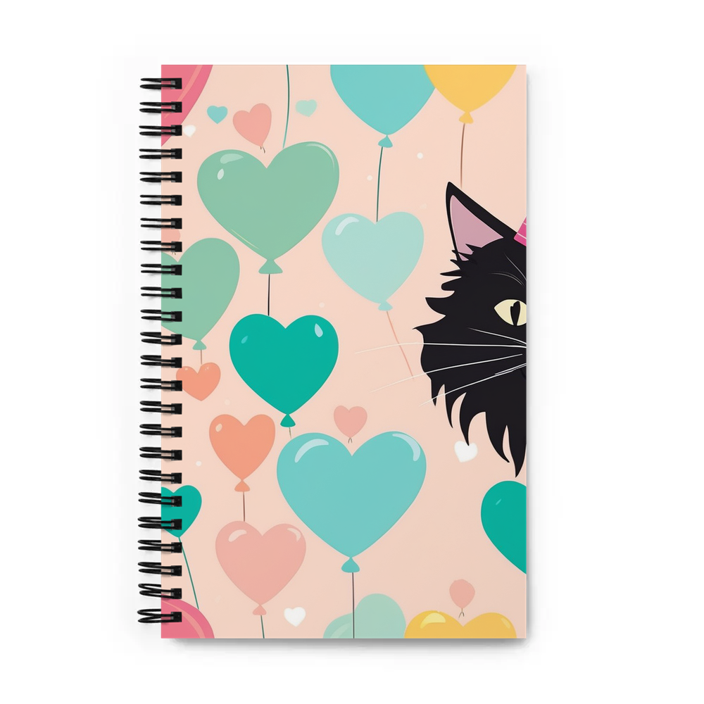 PugMug Custom Black Maine Coon Cat Spiral Notebook