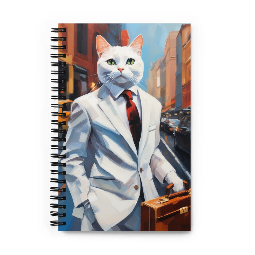 PugMug Custom White Companion Cat Spiral Notebook