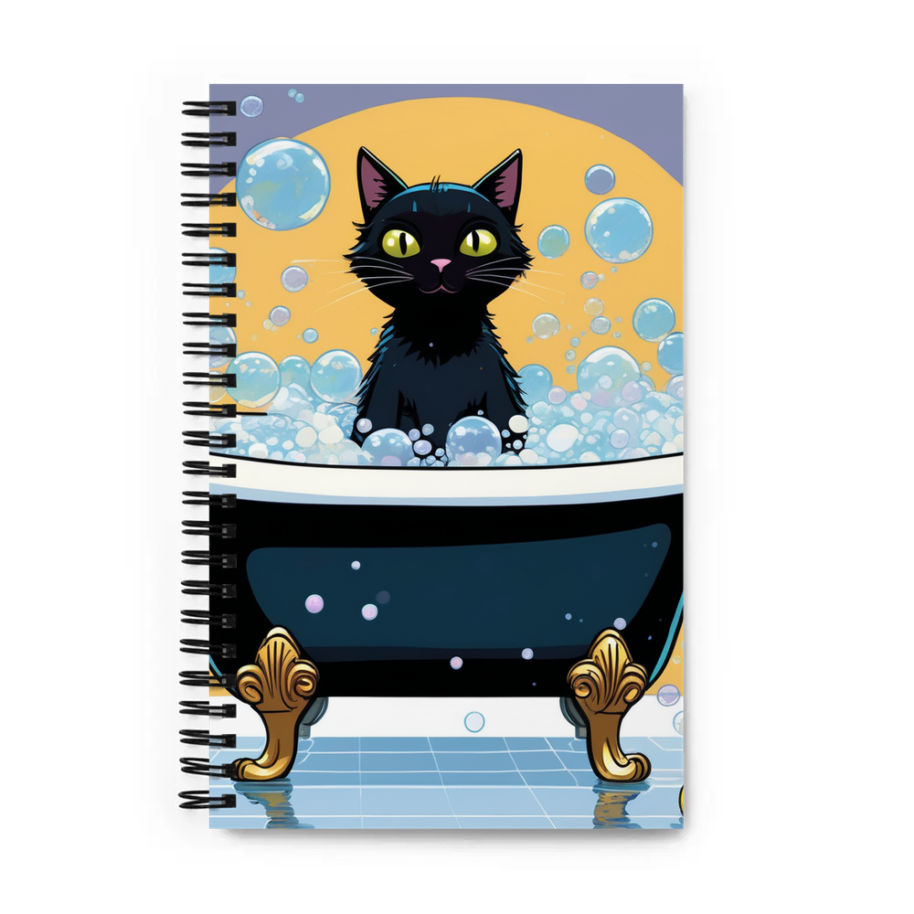 PugMug Custom Black Companion Cat Spiral Notebook