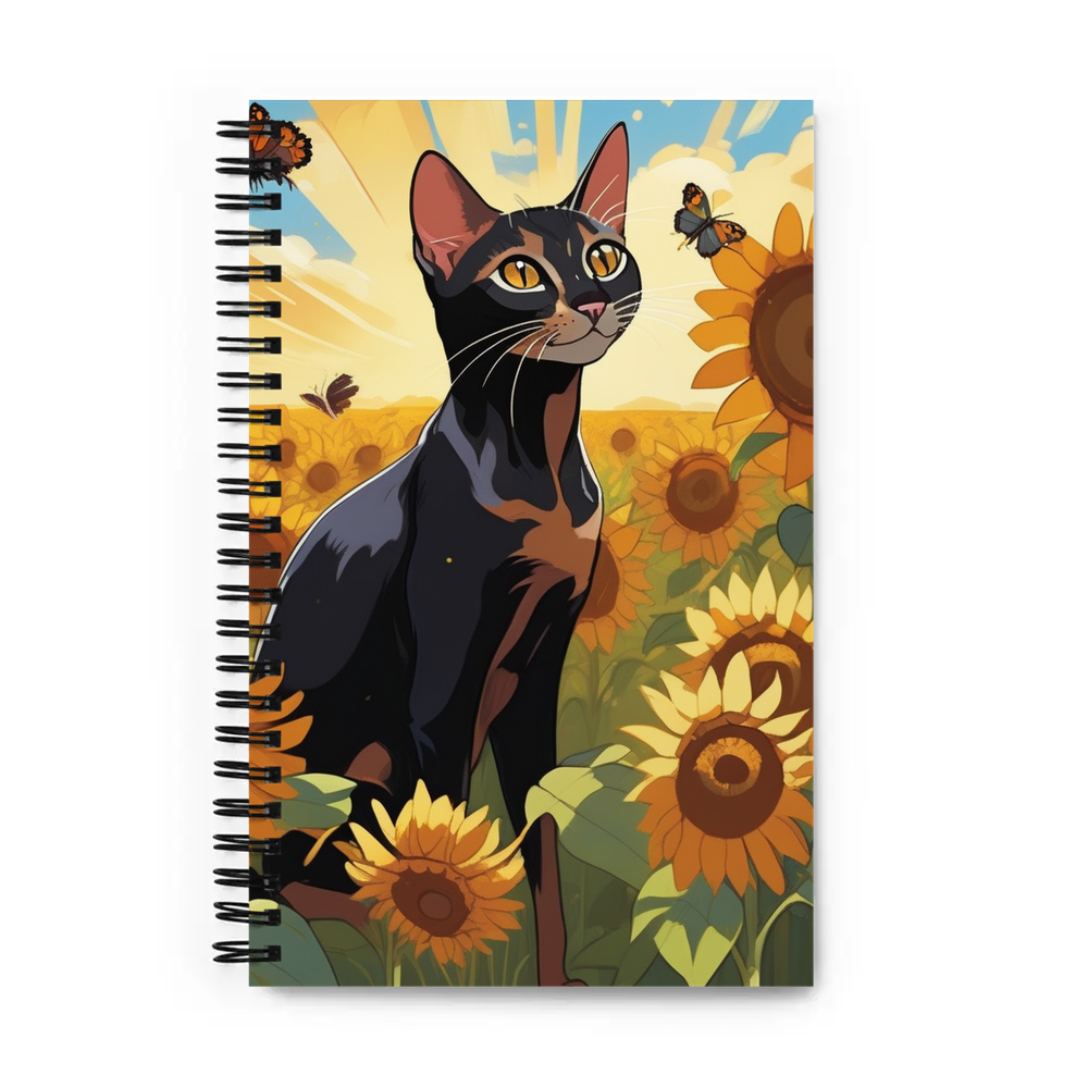 PugMug Custom Black Abyssinian Cat Spiral Notebook