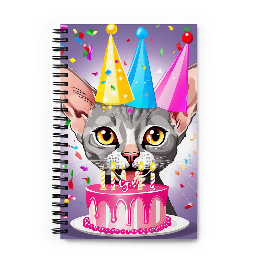 PugMug Custom Tabby Devon Rex Cat Spiral Notebook