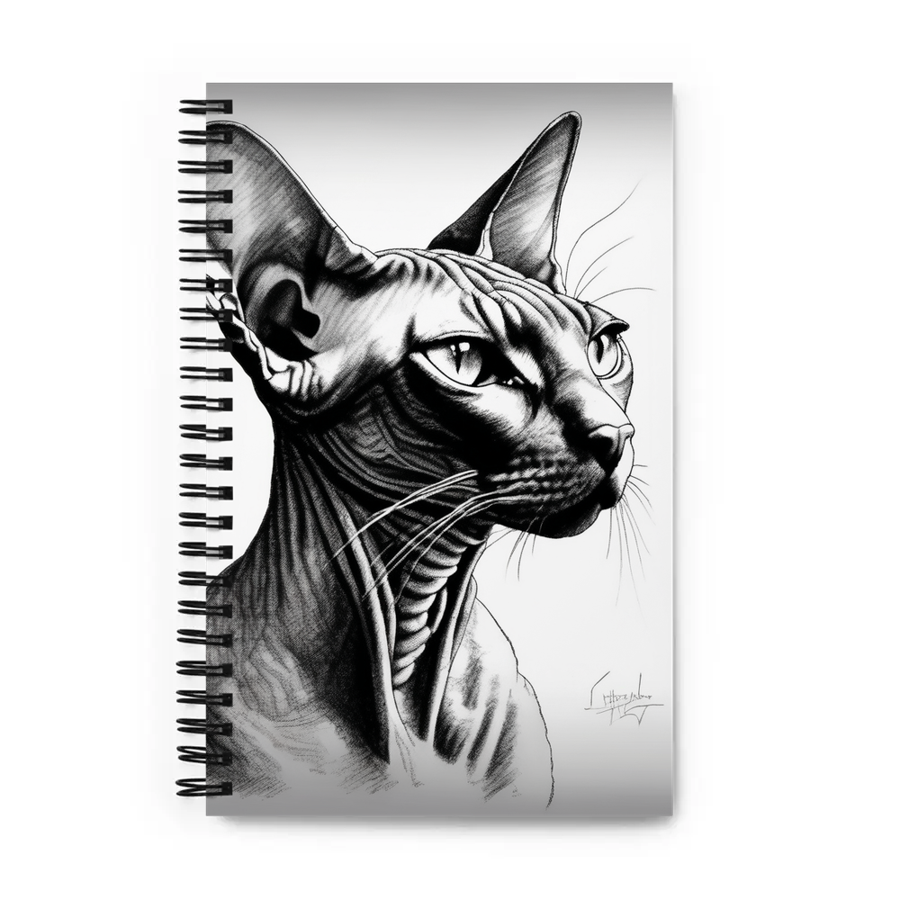 PugMug Custom Black Sphynx Cat Spiral Notebook